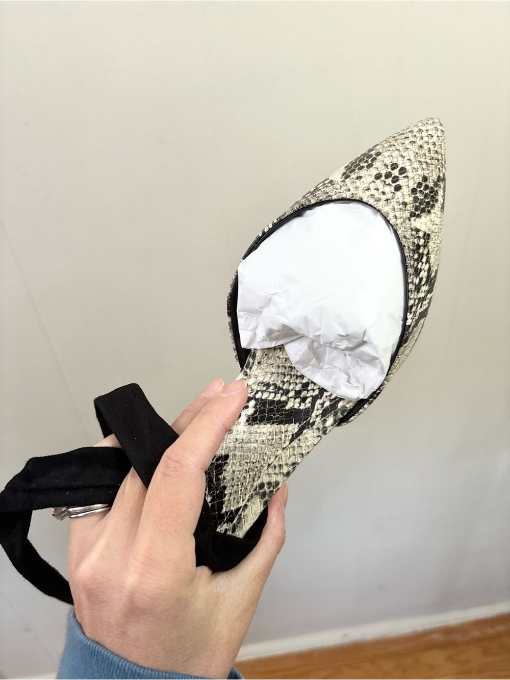 Schutz Barbrah Snake Print Lace-Up d'Orsay Flats Tuckernuck size 6.5 new - Picture 8 of 8